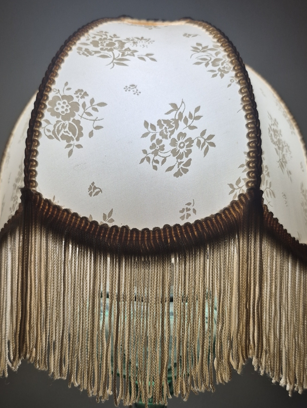 Vintage Floral Fringe Lampshade in Cream
